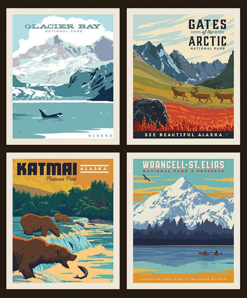 Clearance National Parks Pillow Panel Alaska Two   PP9485-ALASKA2  |Riley Blake |Quilt By Yard