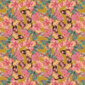 Rea Eve-kollektionen Flutterflies Earth EVE-29804 Bomullsquilttyg Art Gallery Tyger AGF AGF Yardage