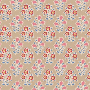 TIL110099   Tilda  Jubilee Blenders  Farm Flowers  Sand  Yardage