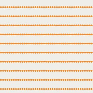 May include: A white background with a repeating pattern of orange diamond-shaped lines.
