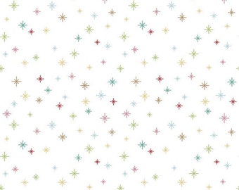 Cozy Christmas Sparkle White C5365-WHITE  Riley Blake Designs Sparkles  Lori Holt  Quilting Cotton Fabric
