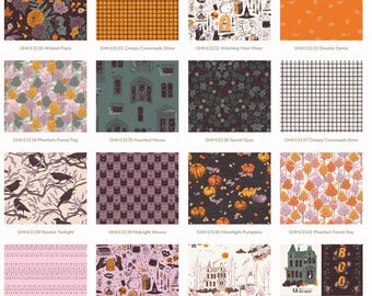 Paquete de media yarda fantasmal y embrujado de AGF Studio, tela de Halloween