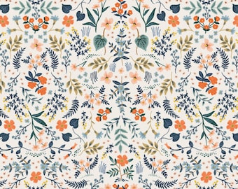 RP105-WH3M Wildwood - White Metallic Fabric  Rifle Paper Co Cotton+Steel