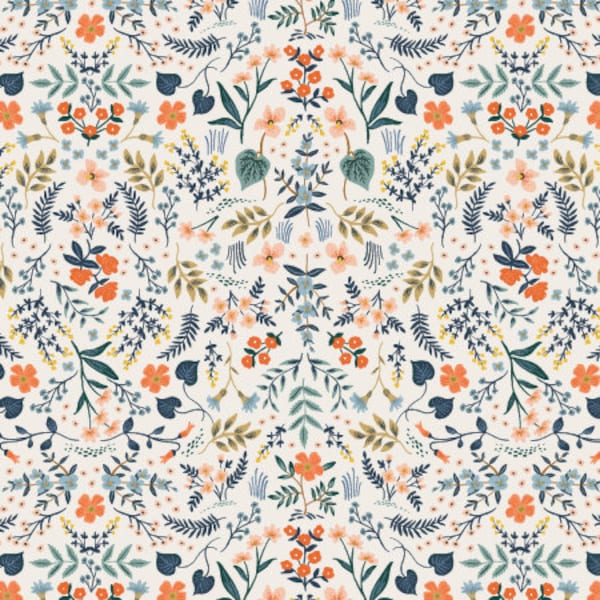RP105-WH3M Wildwood - White Metallic Fabric  Rifle Paper Co Cotton+Steel