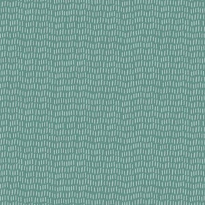 May include: A teal-colored fabric with a repeating pattern of short, vertical, light gray dashes. The dashes are evenly spaced and create a textured appearance. The overall design is simple and modern, suitable for various applications.