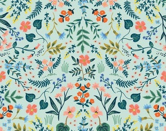 RP105-MI1M Wildwood - Tela metálica color menta Rifle Paper Co. Algodón y acero