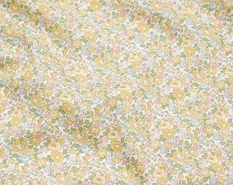 Liberty Fabric    Tana Lawn Cotton Fabric Betsy Ann  Yellow   03638020F