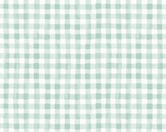 RP208-MI3 Meadow - Painted Gingham - Mint Fabric   Rifle Paper Co Cotton+Steel