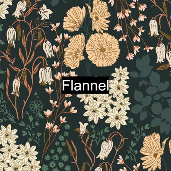 Flannel * Wild Forgotten Collection * Bluebells & Buttercups Lark in Flannel  F-77600 |  Wild Forgotten | Art Gallery  Fabric AGF|