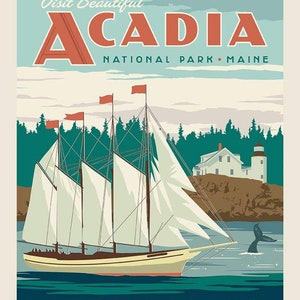 National Parks Poster Panel Acadia P9480-ACADIA | Riley Blake |Quilt