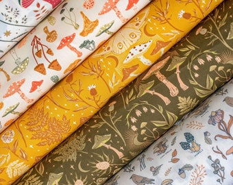 Woods bundle * 6 Fat Quarter Bundle  Art Gallery Fabrics - FQ Fabric Modern Quilting Mushroom