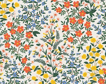 Canvas  RP705-CR5C Camont - Wildwood Garden - Cream Canvas Fabric Rifle Paper Co Cotton+Steel