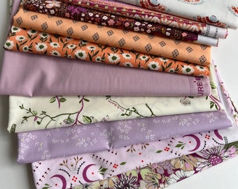 Purple Lavender Peach Color  Quilt Bundle Art Gallery Fabrics  Fat Quarter / Half Yard/Yard Bundle