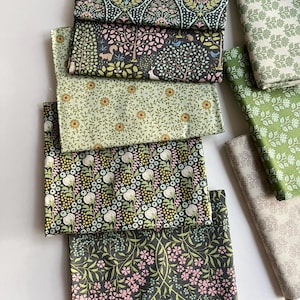 Tilda Sanctuary  8 pc  Green and Grey   Fat Eight Bundle  Fat Quarter Bundle