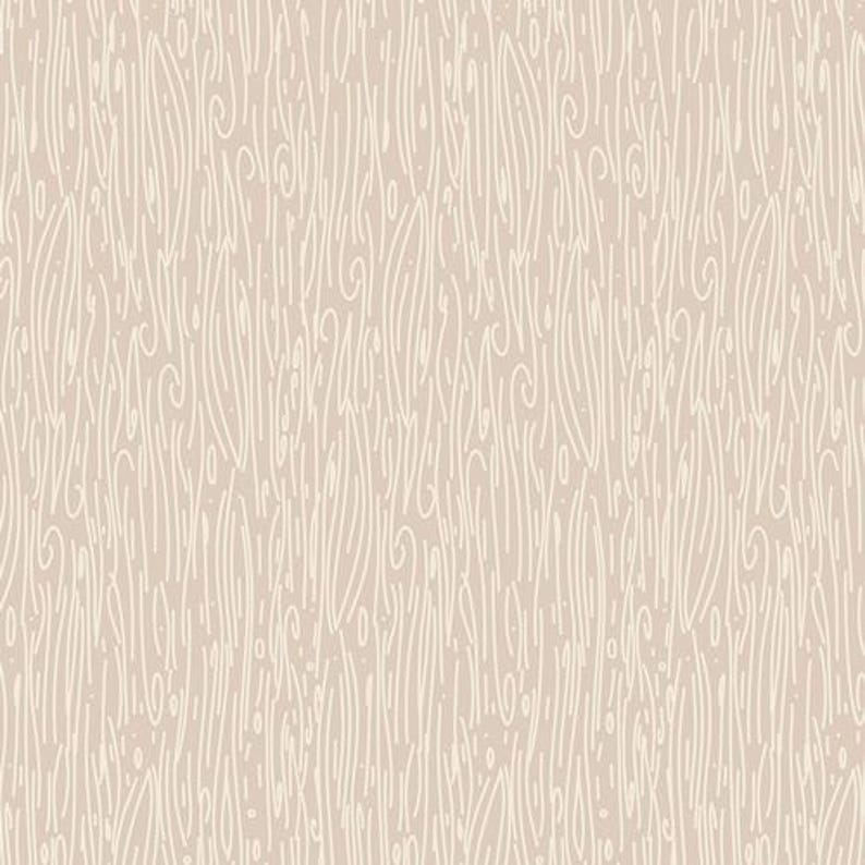 May include: A seamless pattern featuring a light beige background with a repeating design of thin, off-white, vertical lines and subtle swirls. The lines vary in length and thickness, creating a textured, organic look.