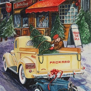 A Nostalgic Christmas Digitally Printed Loading the Truck Quilt Panel by The RBD Designers for Riley Blake Designs