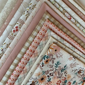 Curated Bundle  Fat Quarter Soft Pink Blush  Beige  Color Quilt Fabrics   Art Gallery Fabrics  Baby Gift FQ12101