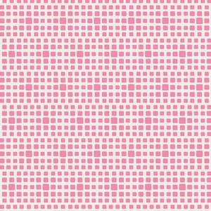 May include: A repeating pattern of pink squares on a cream background. The squares vary in size, creating a textured effect. The design is evenly spaced, giving a sense of order and visual interest. This pattern is suitable for various applications.