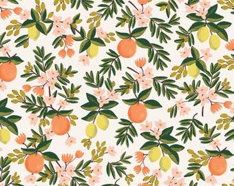 RP300-CR1 Primavera - Floral cítrico - Tela crema Tela de algodón acolchado Rifle Paper Co. Cotton+Steel