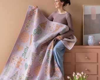 Peace & Love Quilt Kit Caramel/blue Wallflower Collection by Tilda