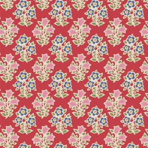 TIL110096   Tilda  Jubilee Blenders  Farm Flowers  Red Yardage