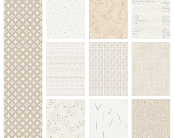 Soften the Volume Fat Quarter Bundle | 10 Low Volume Fat Quarters | Art Gallery Fabrics Low Volume Bundle