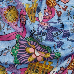Preorder Grayson Perry for Liberty Shirley Smith Tana Lawn™ Cotton  AW25 From the Studio    Blue    03635237B