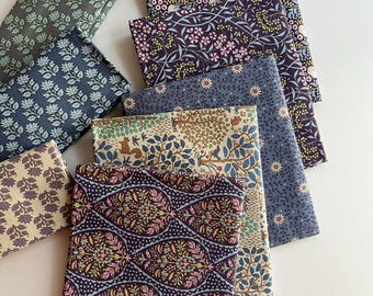 Tilda Sanctuary  8 pc  Eggplant and Blue   Fat Eight Bundle