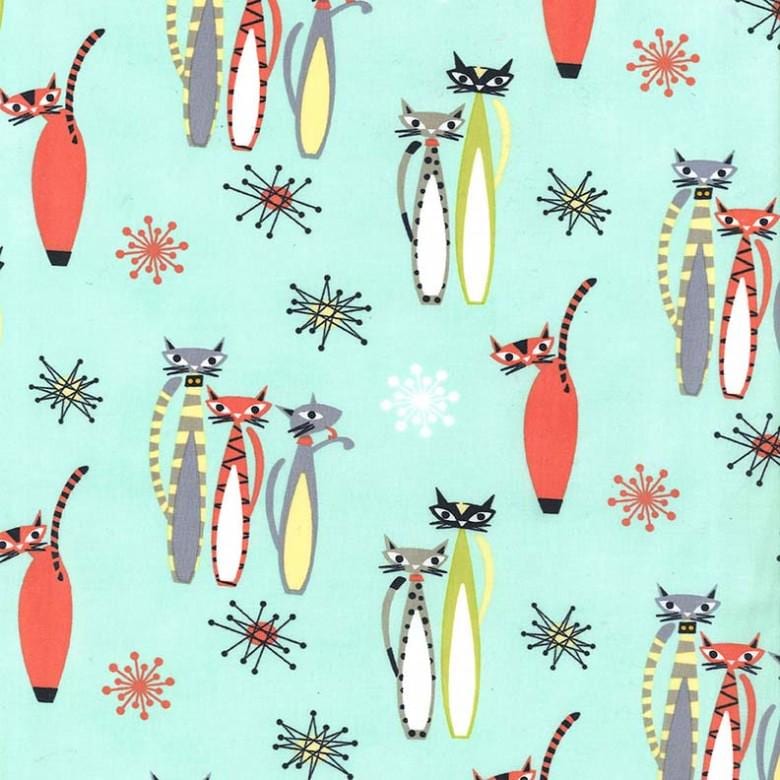 ATOMIC TABBY    CX6297-SEAF-D    from Michael Miller Quilt Fabrics Retro Fabric