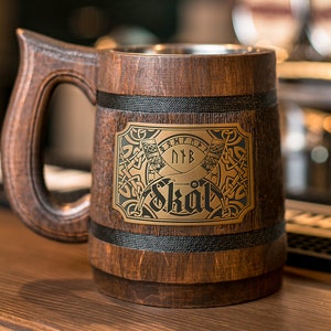 Skål! Cheers with horns! Beer mug for gift.