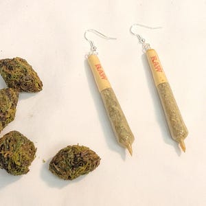 Faux Doobie Earrings – 70/24 Cones | Weed Nug Earrings| Funny Stoner Gift | Joint Earrings | 420 Jewelry | Funny Cannabis Accessory