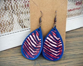 Zubaz Earrings- Lightweight Buffalo Bills Earrings/Hypoallergenic/ Buffalo Football Earrings