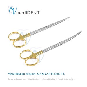 Metzenbaum Scissors 14.5cm Dental Surgical Str & Cvd Instruments Tc *New* Ce