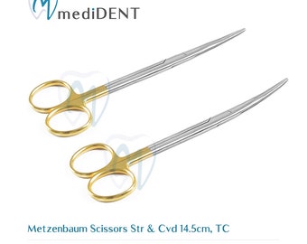 Metzenbaum Forbici 14.5cm Dental Surgical Str & Cvd Instruments Tc *Nuovo* Ce