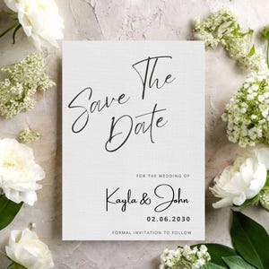 Minimalist Save the Date Template | Editable Canva Invitation | Modern Wedding Printable | Instant Download