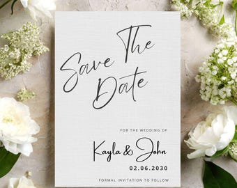 Minimalist Save the Date Template | Editable Canva Invitation | Modern Wedding Printable | Instant Download