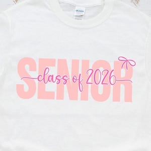Senior Class of 2026 svg, Senior 2026 svg png,  Bow Pink Coquette Senior 2026 Svg