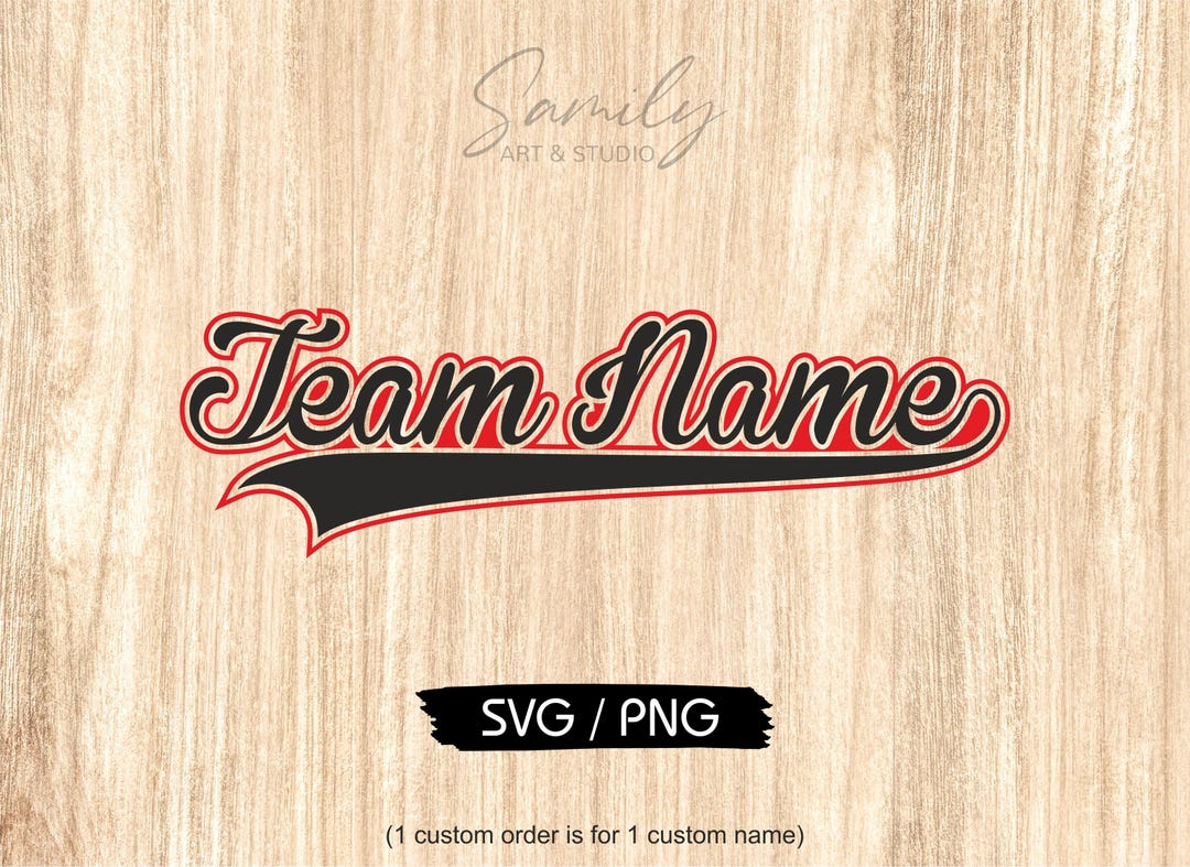 Team Name Pattern Custom Team Name Swoosh Svg, Png. Custom Baseball Team Name Svg ...