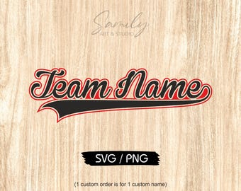 Custom Team Name Swoosh Svg, Png. Custom Baseball Team Name Svg, Personalized Baseball Team Name Svg, Baseball Team Svg, School Team SVG