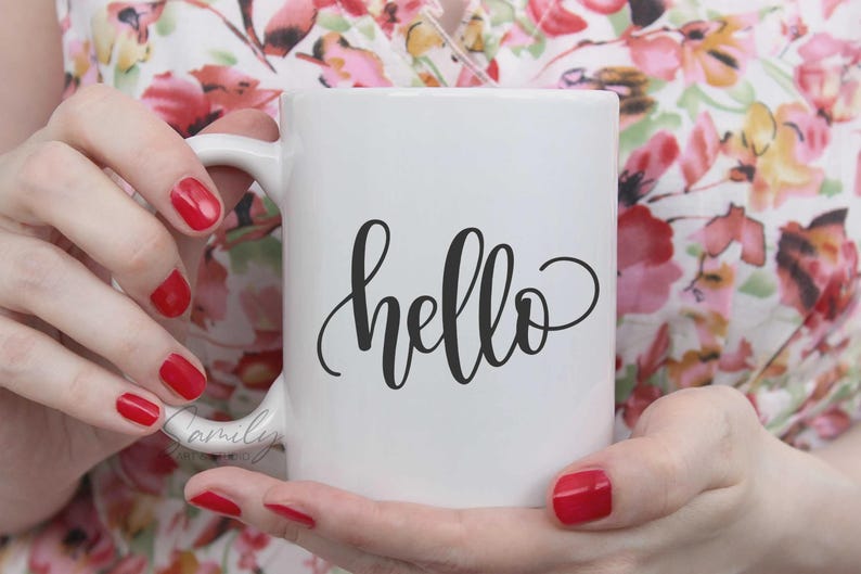 Simple Hello. Sign Image Hello Sign SVG, Hand Lettered Welcome Sign Cut File (digital Download ...