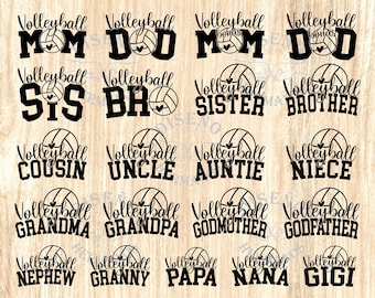 Volleyball Family Bundle SVG-PNG | Volleyball mom svg, Volleyball dad svg, Volleyball sister svg, Volleyball Grandma svg