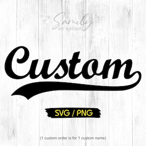 Custom Baseball Text Swoosh Svg, Png. Custom Softball Team Name Svg, Personalized Baseball Team Name Svg, Baseball Team Svg, School Team SVG