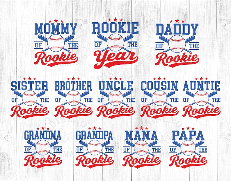 Rookie of the Year Family Svg Bundle, Baseball First Birthday Matching ...
