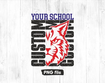CUSTOM Vintage Grunge School Mascot PNG Design: Your Mascot/School/Colors