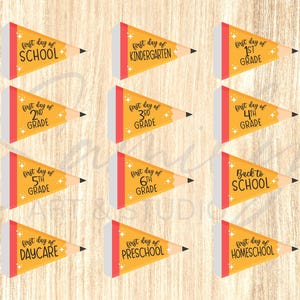 First Day of School Printable Pennant Flags Bundle PDF, Printable Back to School Pennant Flags, Instant Download