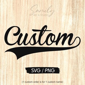Custom Baseball Text Swoosh Svg, Png. Custom Softball Team Name Svg, Personalized Baseball Team Name Svg, Baseball Team Svg, School Team SVG