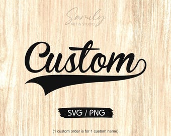 Custom Baseball Text Swoosh Svg, Png. Custom Softball Team Name Svg, Personalized Baseball Team Name Svg, Baseball Team Svg, School Team SVG