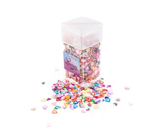 Fake Sprinkles - Mixed Hearts, 1.5oz Crafting Sprinkles, DIY Glitter,nail art , resin art, Fake bake supplies