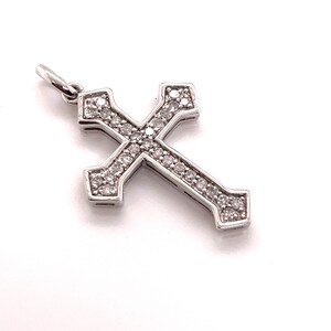 14KT White Gold Diamond Cross Pendant