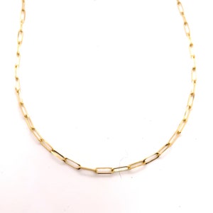 10K Yellow Gold Paper Clip Chain Necklace